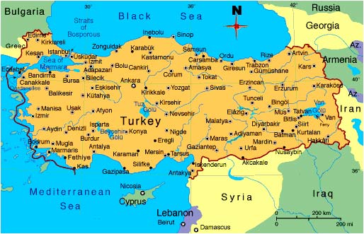 Карта Турции, недвижимость Турции