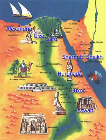 Египет, карта Египта