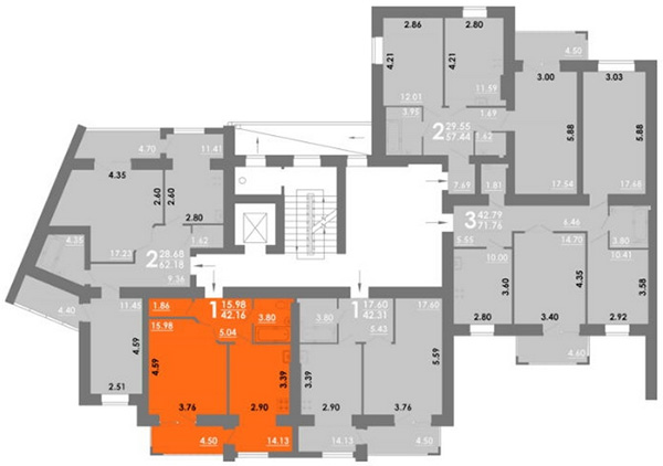План этажа в ЖК Апельсин
