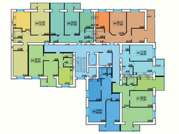 Планировки квартир в первом доме ЖК Панорама