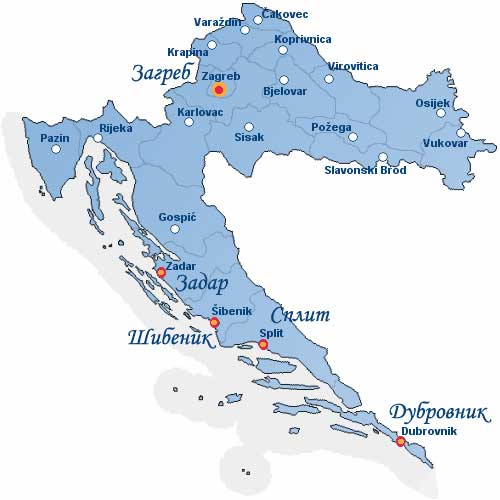 Карта Хорватии, недвижимость Хорватии, недвижимость за рубежом