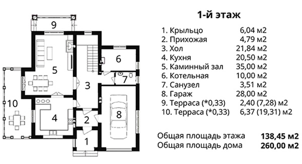план 1 этажа в КГ Золоче Клуб