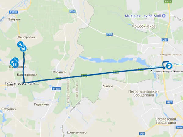 Таунхаус в Дмитровке на карте
