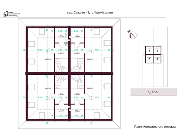 план мансардного этажа в Таунхаусе Дувр