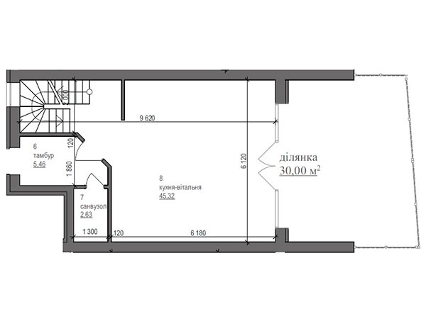 план 1-го этажа во втором доме в КГ Городской Дом 2