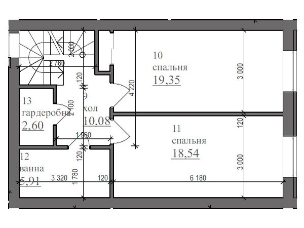 план 2-го этажа во втором доме в КГ Городской Дом 2