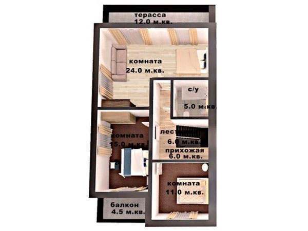план 2-го этажа в КГ Park Residence 3