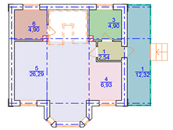 план 1-го этажа в КГ Семейный