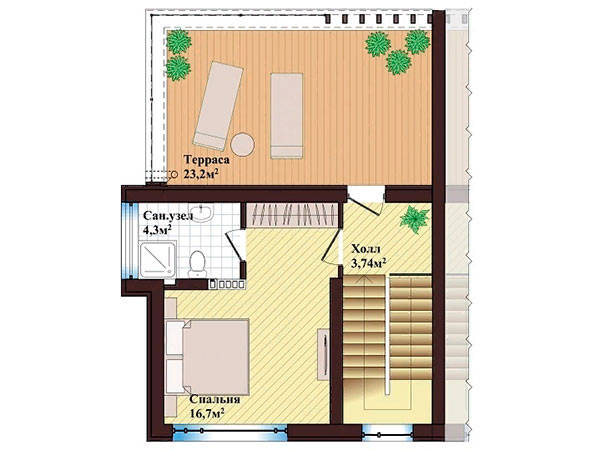 план 3-го этажа в Дуплексах