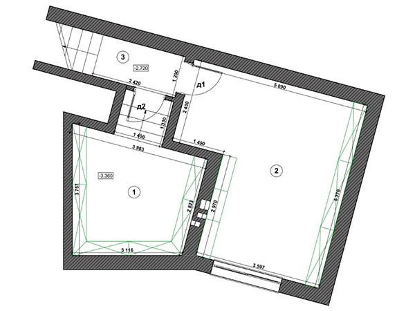 план цокольного этажа 312 м2 в КГ Буковый Гай