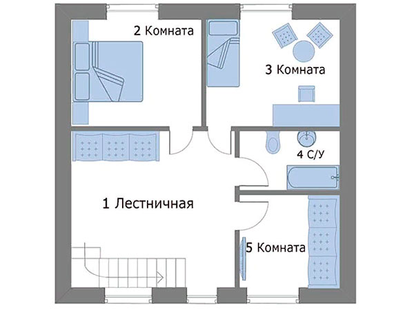 план 2-го этажа в КГ Княжичи Хаус