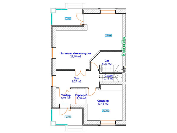 план 1-го этажа в КГ Осокорки Residence