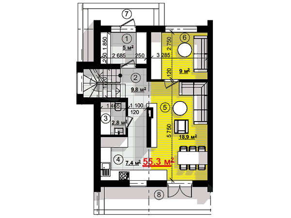план 1-го этажа в КГ Solo Home