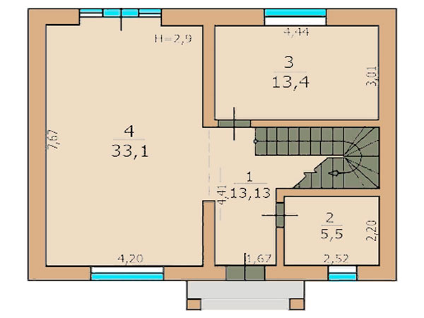 план первого этажа в КГ Garmonia