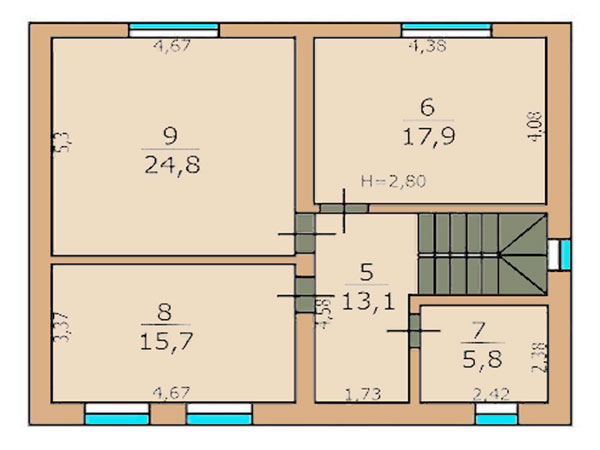 план второго этажа в КГ Garmonia