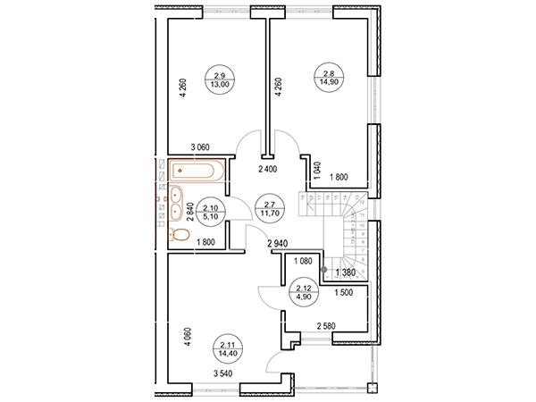 план второго этажа в дуплексах Смарт Хаус