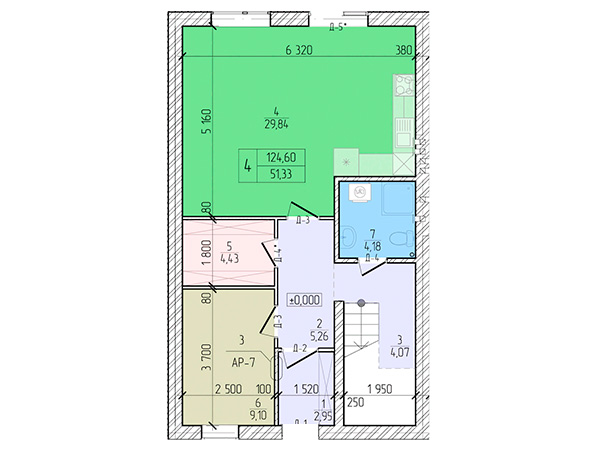 план первого этажа в таунхаусах 9 Район