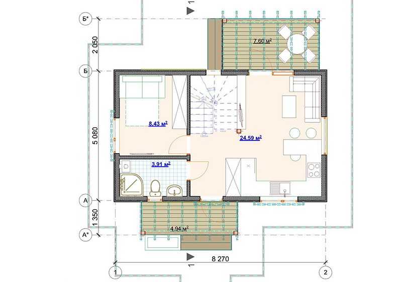 план 1-го этажа в КГ Хаусплюсленд