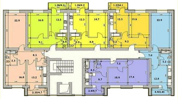Типовой план этажа в ЖК Зеленый двор