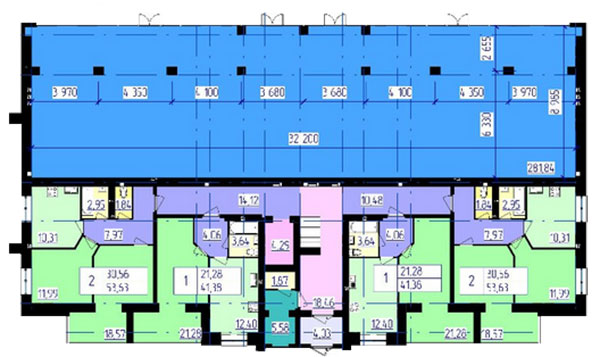 План первого этажа в ЖК Парковый