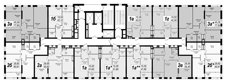 Планировка этажей 2-21
