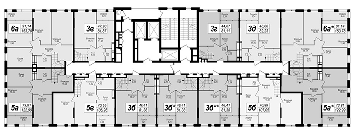 Планировка этажей 22-23