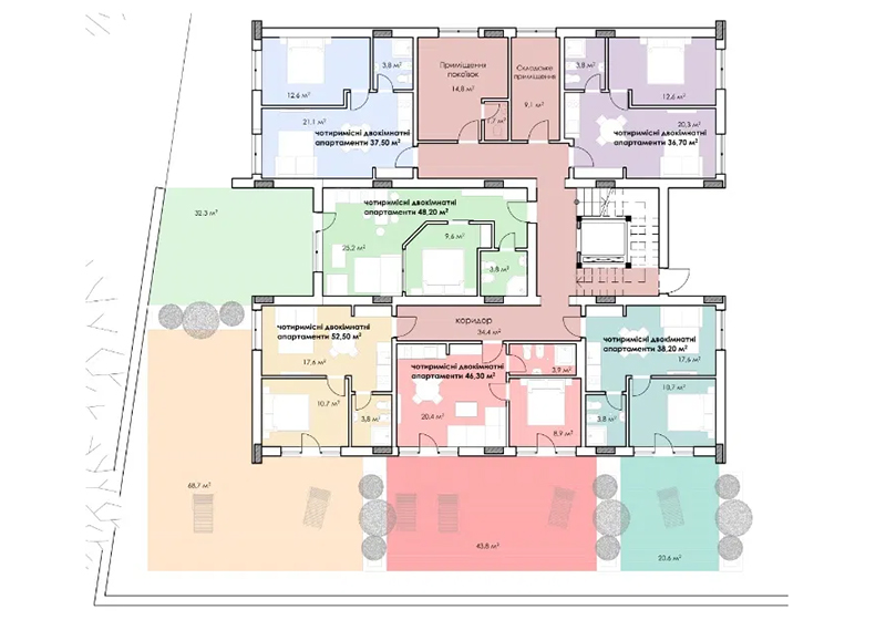 план первого этажа в Апарт-отеле Villa Family Club