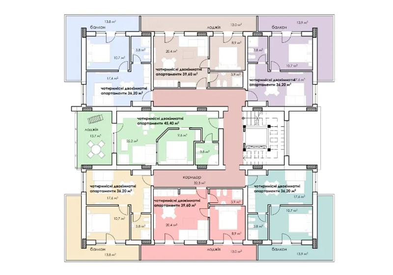 план второго этажа в Апарт-отеле Villa Family Club