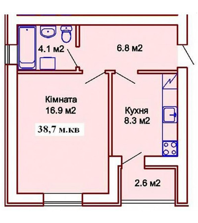 Однокомнатные квартиры 38 м2 в ЖК на ул.Киевской, 28