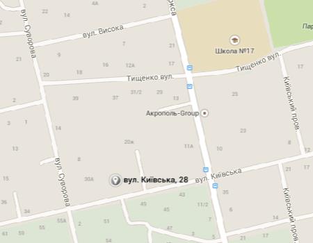 ЖК на ул.Киевской, 28 на карте