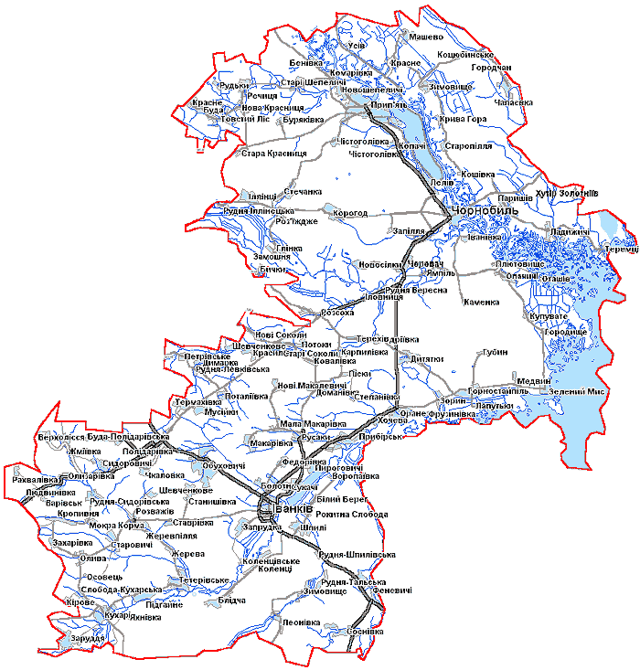 Карта Иванковского района Киевской области