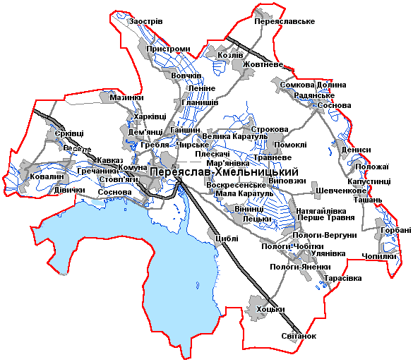Карта Переяслав-Хмельницкого района