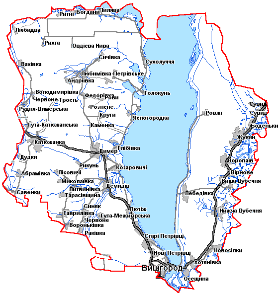 Киев вышгород карта