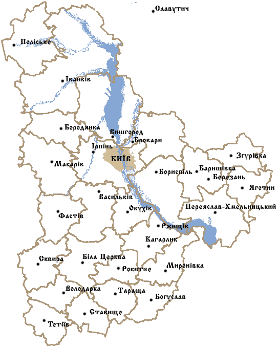 Карта киевской области