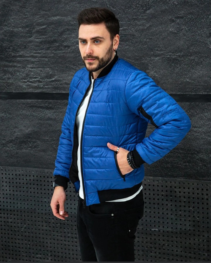 bomber-mens-demi-season-blue модний чоловічий бомпер демісезон у синьому кольорі