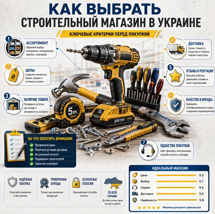 выбрать строительный магазин
