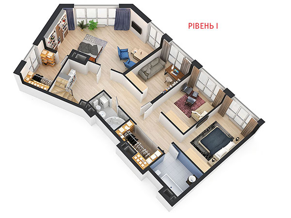 двухуровневая квартира 1 этаж 250,85 м2 м2 в ЖК Квартет