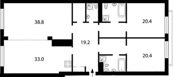 Трехкомнатные квартиры 165.5 м2 в ЖК Амбассадор Хаус