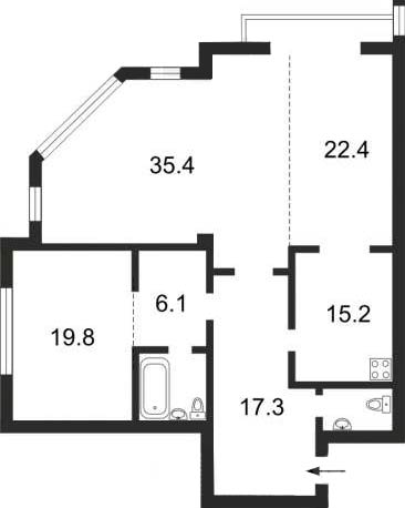 Трехкомнатные квартиры 125.4 м2 в ЖК Амбассадор Хаус