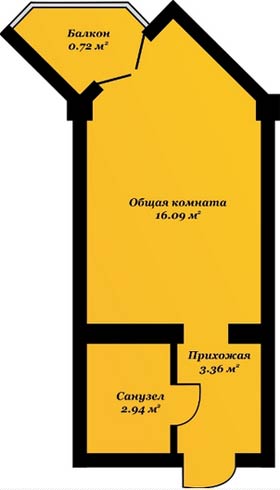 Однокмнатные квартиры 23.11 м2 в ЖК Адмиралтейская лагуна