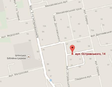 ЖК на ул.Островского, 14 на карте